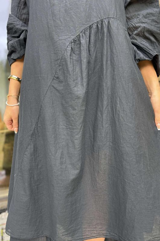 Made in Italy Purdy Pure Cotton Smock Dress Black